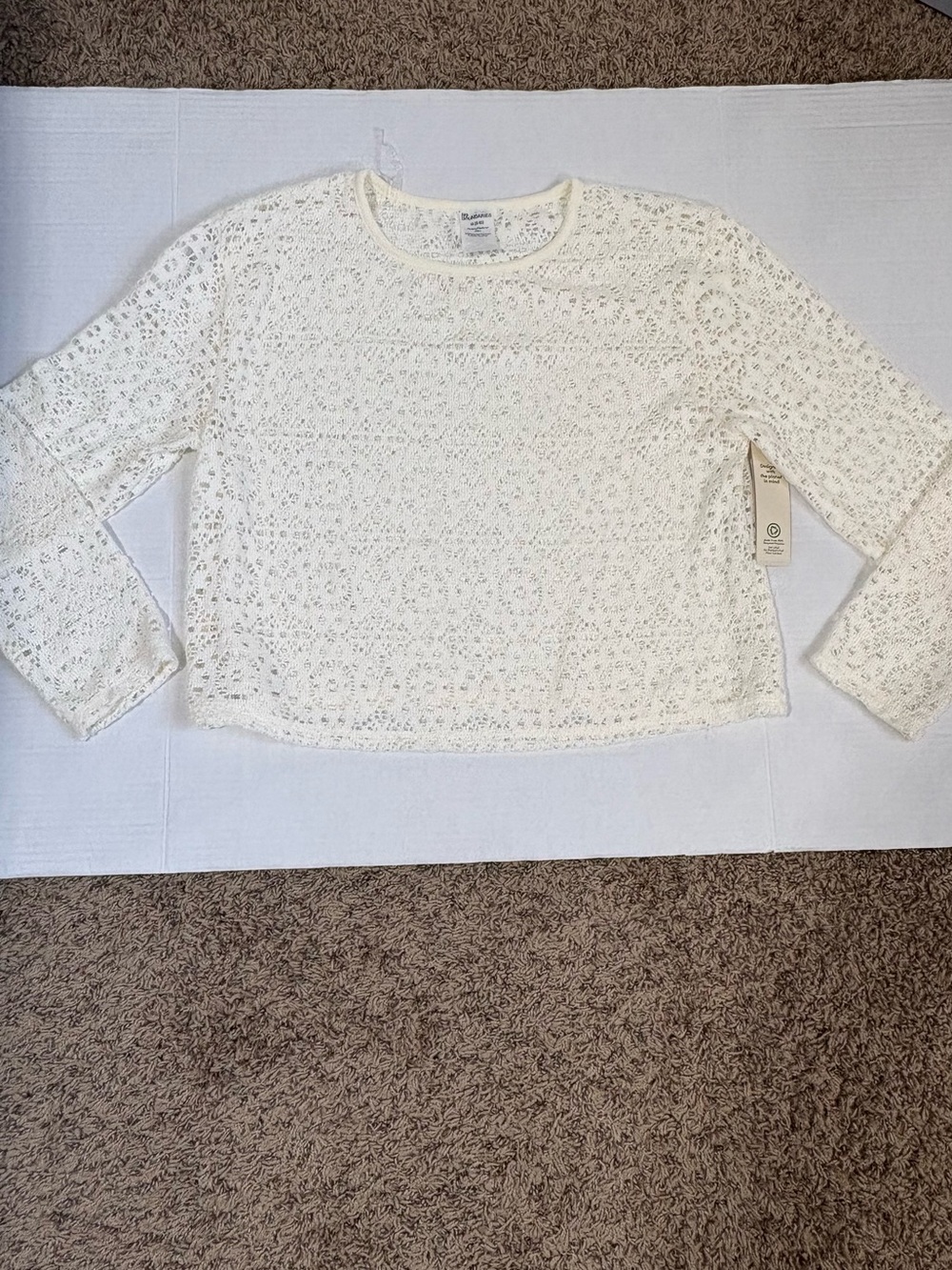 No Boundaries White Crochet Lace Long-Sleeve Top